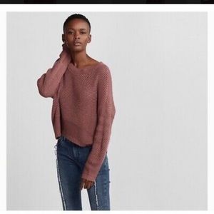 Express lace up back sweater